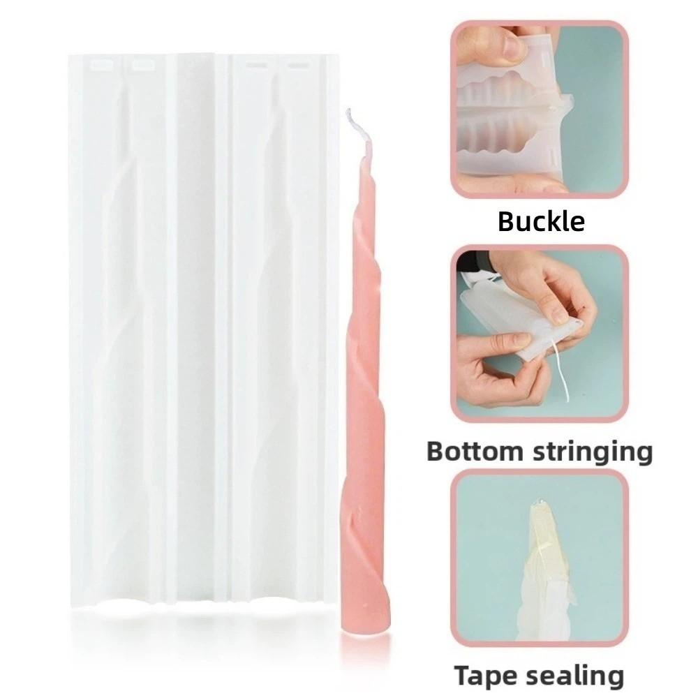 New Silicone Candle Making Mold Non-Stick Geometric Spiral Candle Mould Easily Demold Wax Rod Mold Non-Stick