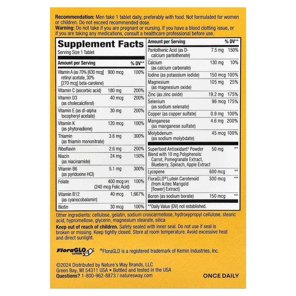 Nature's Way Alive! Men's 50+ Complete Multivitamin, 50 Tablets