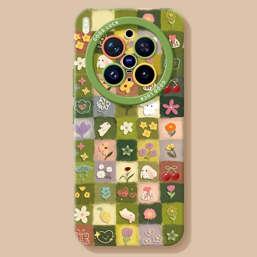 Flowers for Vivox300pro Silicone Oppo Spring Findx9 Samsung S26 Lanyard Xiaomi 17 Mobile Phone Case