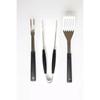 3 Piece Stainless Steel BBQ Grill Set Fork Tongs Spatula Durable Non Slip Handles Perfect Summer Cookouts