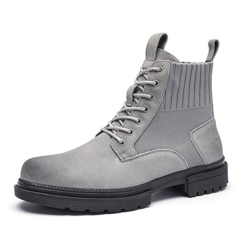 Vintage Martin Boots British Style Thick-Soled High-Top Men'S Tooling Boots Waxed Leather Outdoor Hiking Boots