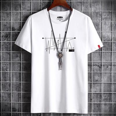 Camiseta de manga curta masculina gola redonda primavera e verão camiseta roupas casuais camisa de fundo interno masculina