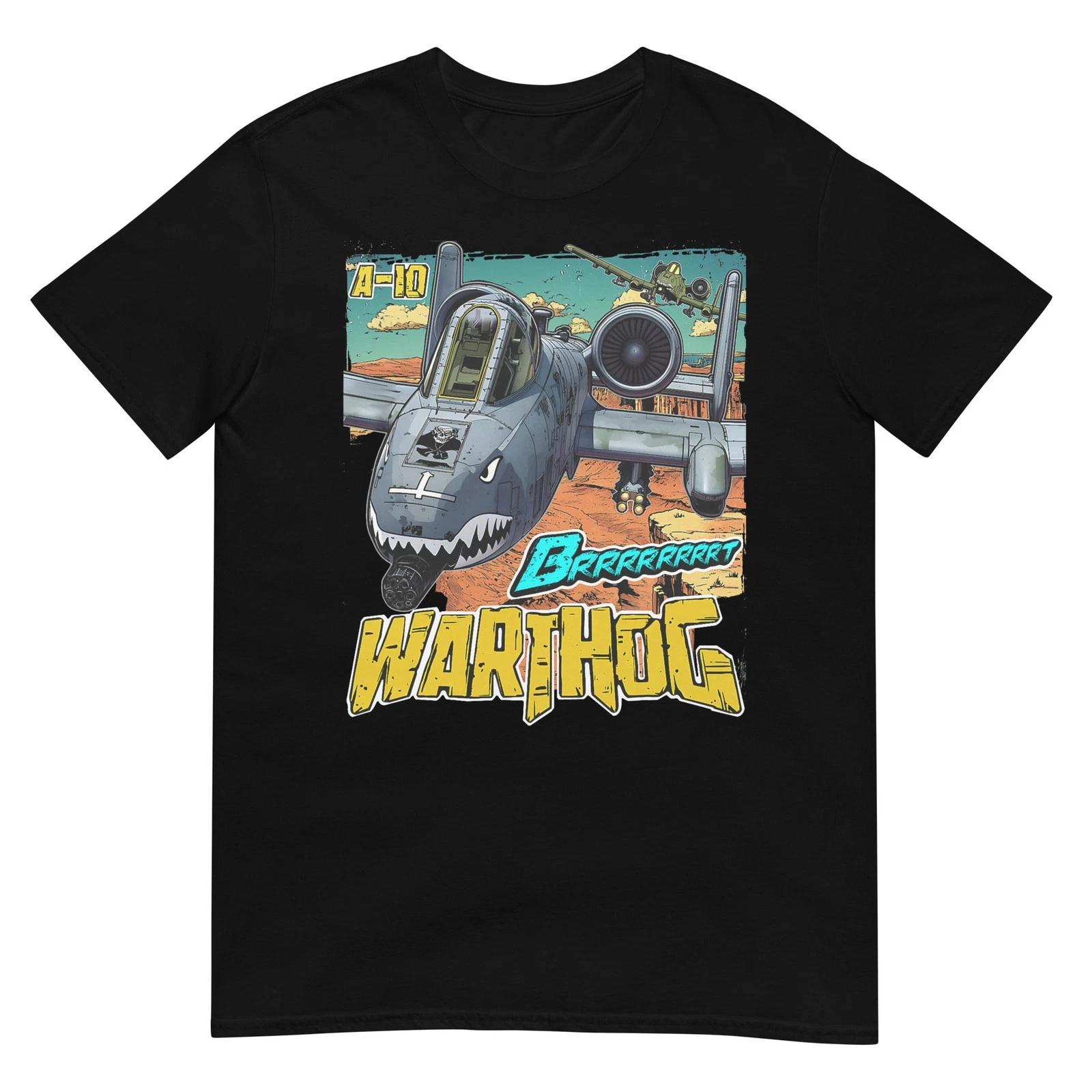

A-10 Warthog Jet Airplane Brrrt Funny Comic Graphic T-Shirt M