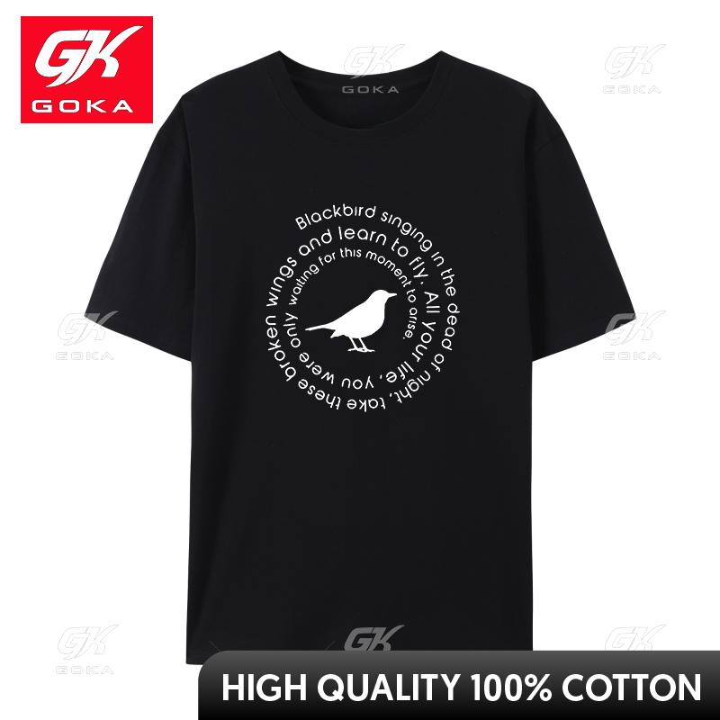 Blackbird Singing Tshirts for Unisex Letter Graphic Funny Novelty New Tee Shirts Pure Cotton HipHop Clothing