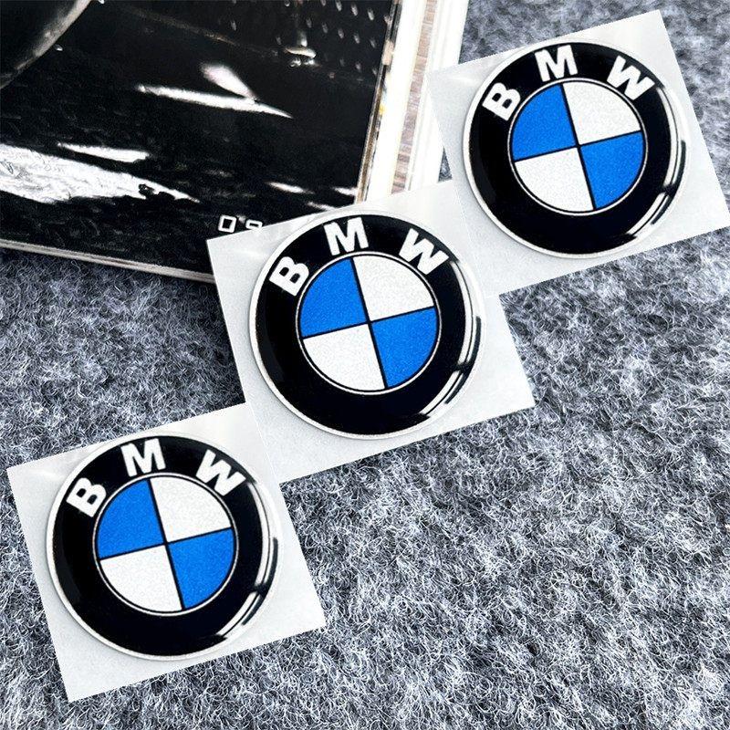 For BMW E842Pcs 25mm 40mm 55mm 60mm Car Remote Key Emblem Sticker Car Wheel Hub Cap Center Sticker For BMW M Power I3 F15 F16 G20 E34 E36