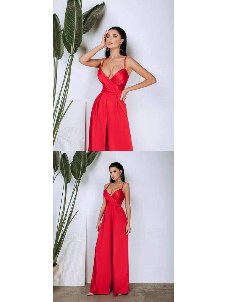 Suspender Straight-Leg Jumpsuit