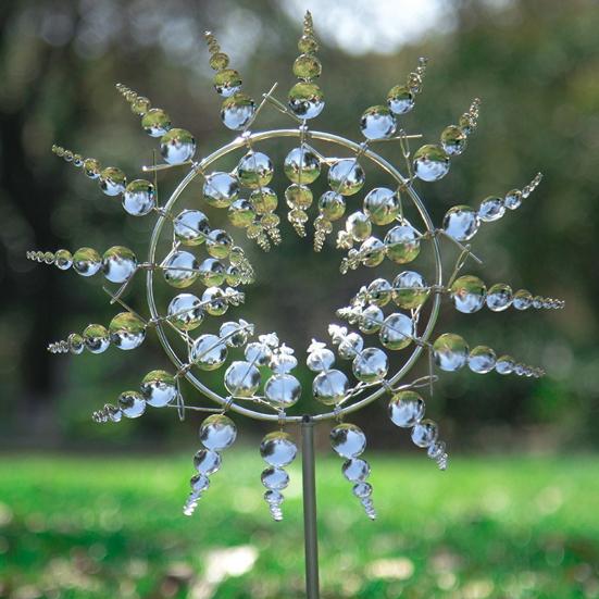 Metal Windmill 360 Degrees Spinning Iron Windmill Ornament Wind Powered Wind Catchers Sculptures Spinners for Yard Garden Patio Decoration