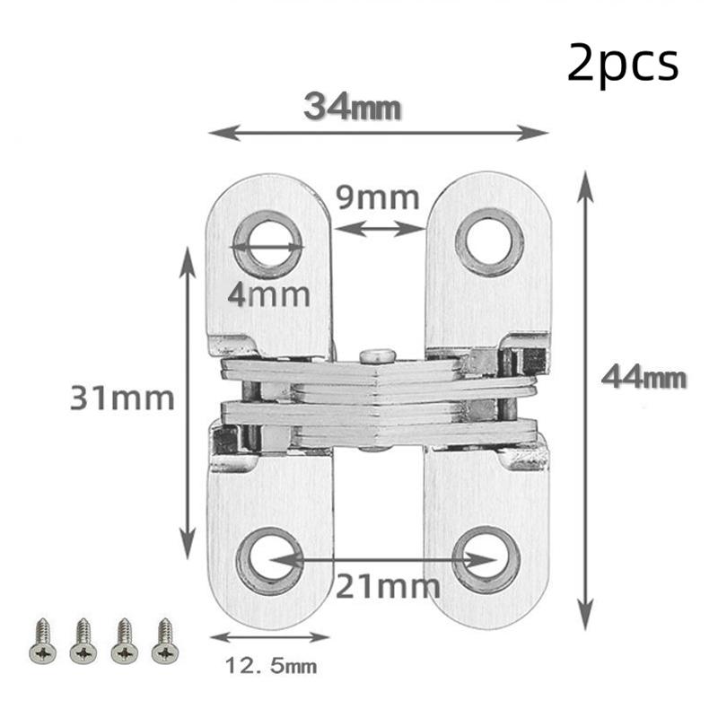 1/2 Pcs Zinc Alloy Concealed Door Folding Door Concealed Cross Hinge Concealed Door Wooden Door Concealed Hinge Concealed