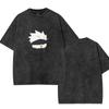 Jujutsu Kaisen Gojo Satoru Printed Tee Men Women Retro Washed T-shirts Cotton T Shirt Short Sleeve Clothing Harajuku Male Tshirt