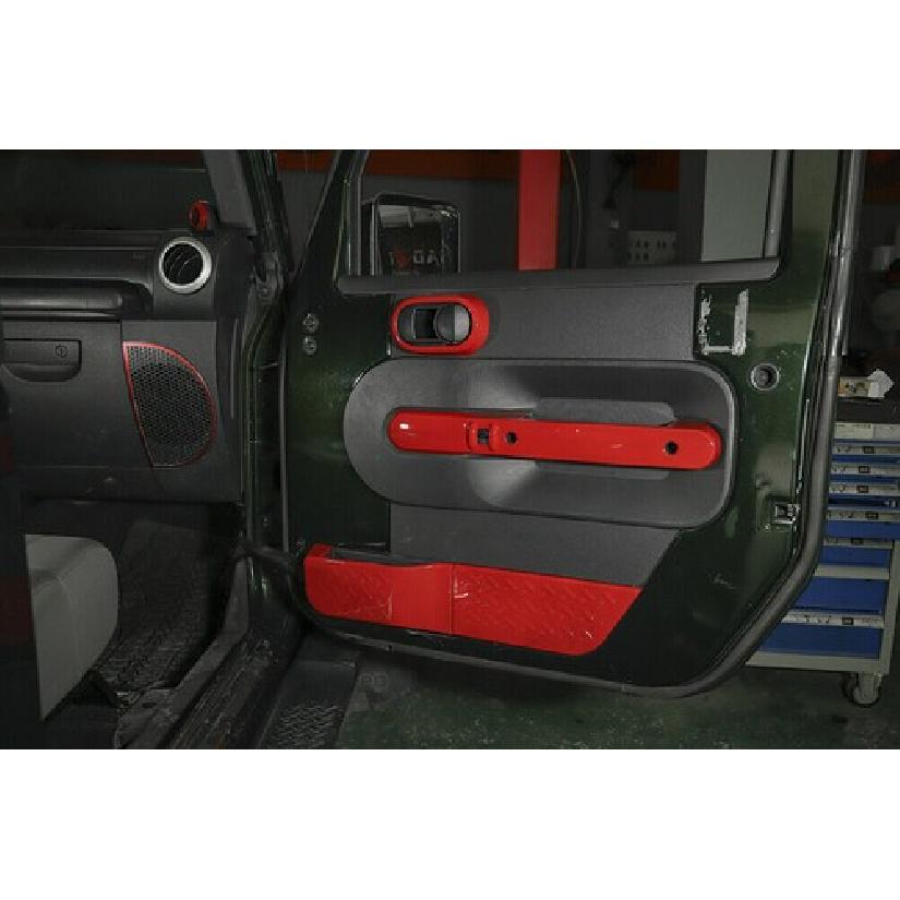 Interior Door Switch Bowl Cover Trim Decor For Jeep wrangler JK 2007-10 4Dr Red