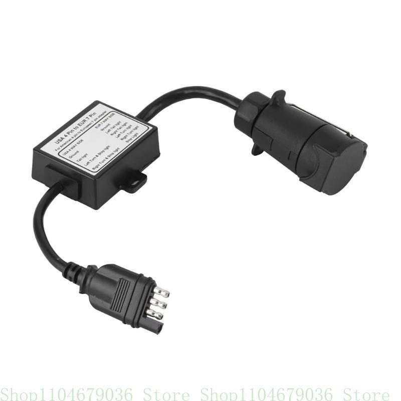4 Pin to 7 Pin Adapter Converter Weather Resistant for Safe Trailer & Vehicle Connection Ensuring Stable Light Signals