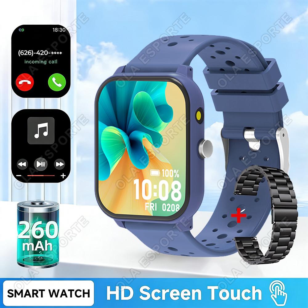 Game Smart Watch 1.83'' Bluetooth Call Sports Mode Music/Camera Control LED Flashlight Long Battery Watch for Android/IOS HT30