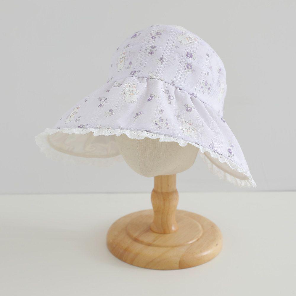Children's UV Protection Summer Sun Hat - Sweet Princess Wide Brim Visor for Baby Girls