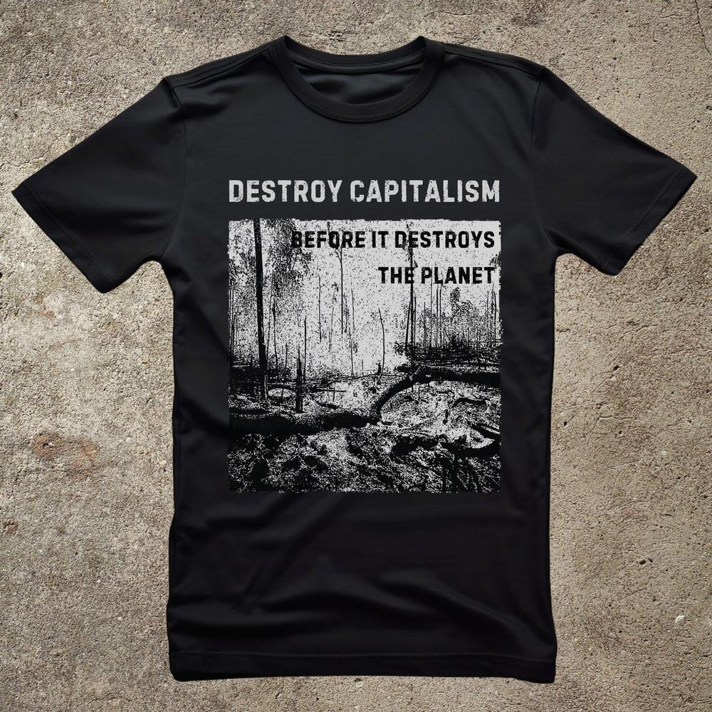 Destroy Capitalism Anarchist T-shirt, Green Anarchist Tee, Unisex Tee
