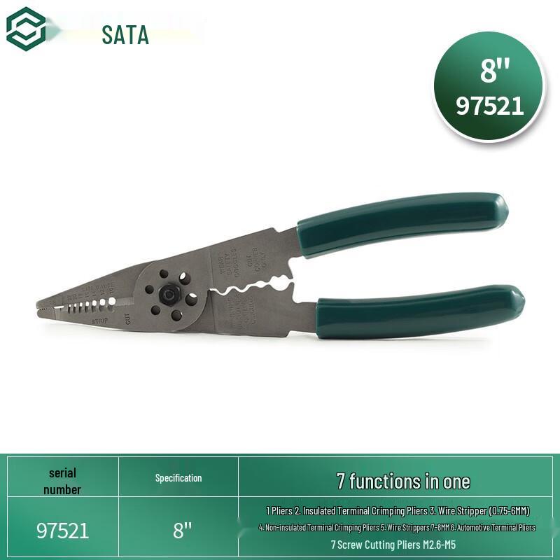 SATA 7-in-1 Automotive Wire Stripper Pliers