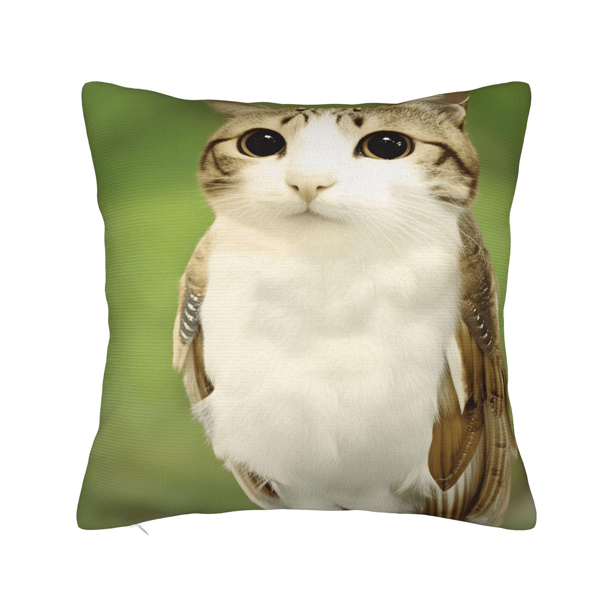 Pet Cat Funny memes Pillow Case  Vintage Pillow Cover Soft Pillowcases For Office Car Home Decor 12x12Inch