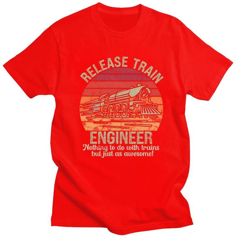 

Custom Classic Release Train Engineer T Shirts Men Tshirt Casual Tee Pure Cotton Slim Fit Tshirts Gift S