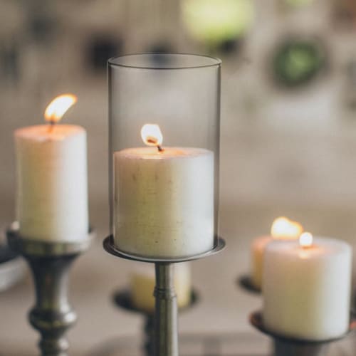 FRCOLOR 2-Piece Clear Glass Candle Holder Cover with Windproof Function for Candle Holders, Root Fixtures, and Decorative Use