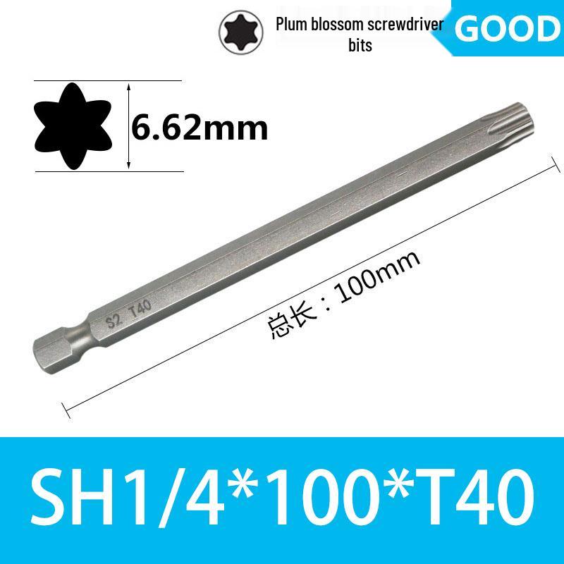 Premium Magnetic 1/4 Hex Star Screwdriver Bit Set - Sizes T5 to T40