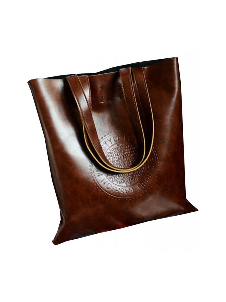 Harajuku Themed Waterproof Pu Tote With Embossed Design For Urban Casual And Travel