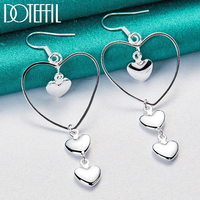 Cercei cu inimă romantică Cadou Argint Petrecere Bijuterii de modă