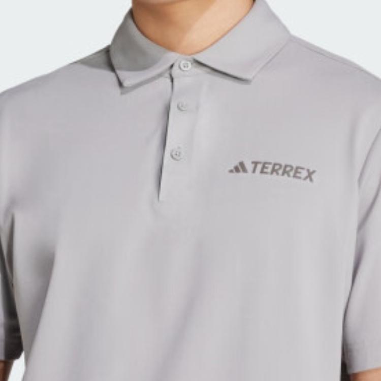 Adidas TERREX SS25 Polo Shirt Men's Pure Gray JI8330