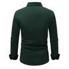Spring and Autumn Men's Long Sleeve Collar Solid Color Shirt Men's Casual Thin Fashion Button Open Shirt Micro Elastic