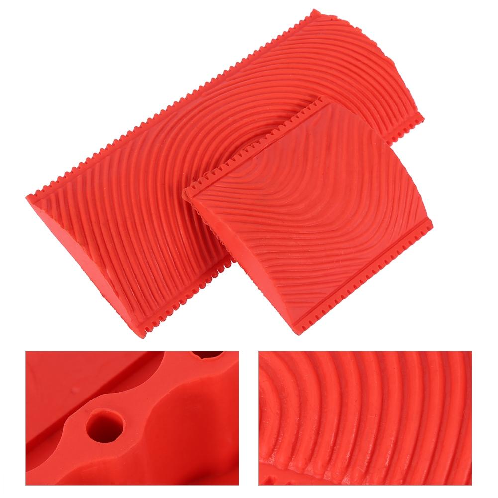 2Pcs   Set Rubber Wood Grain Effect Brush Painting Tools DIY Wall Decoration