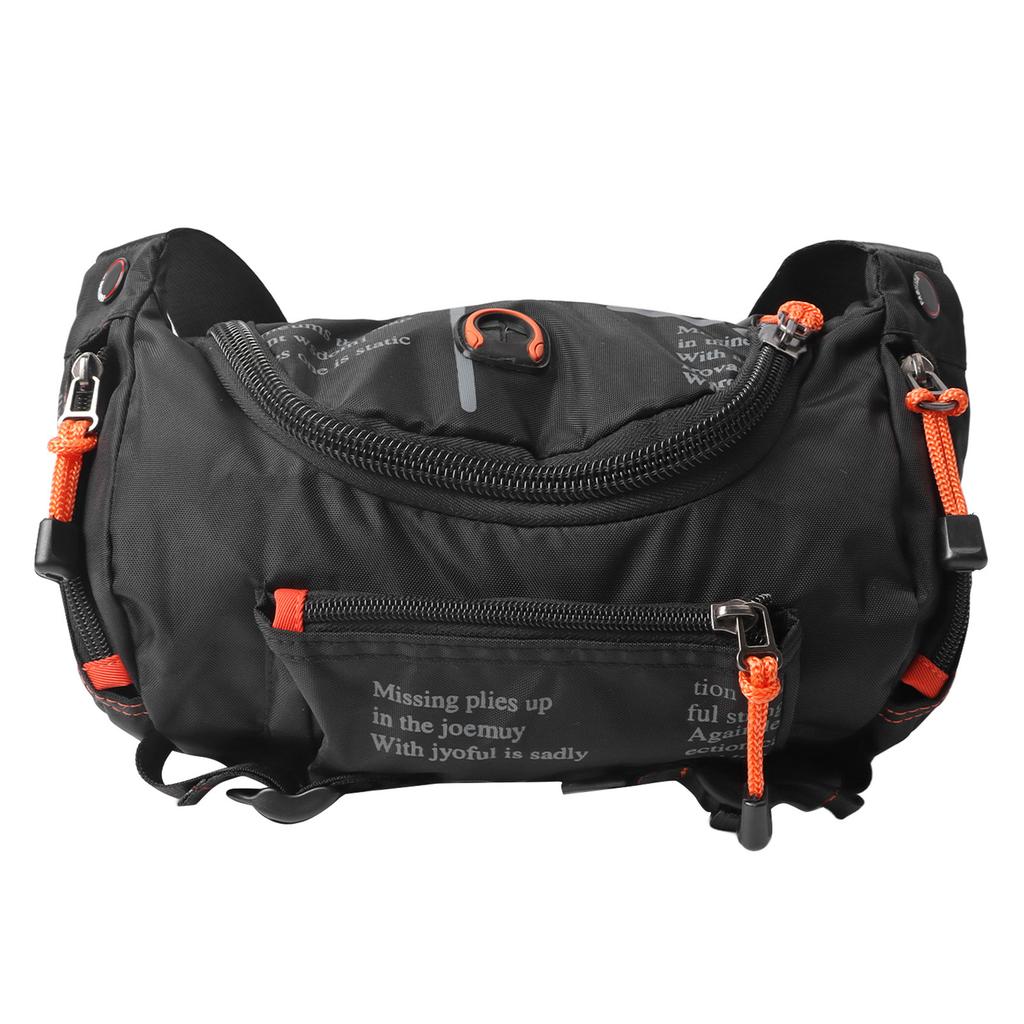 Men Large Crossbody Fanny Pack Belt Bag with Zipper Pockets Adjustable Strap Waist Pack for Outdoors Travel Casual Black