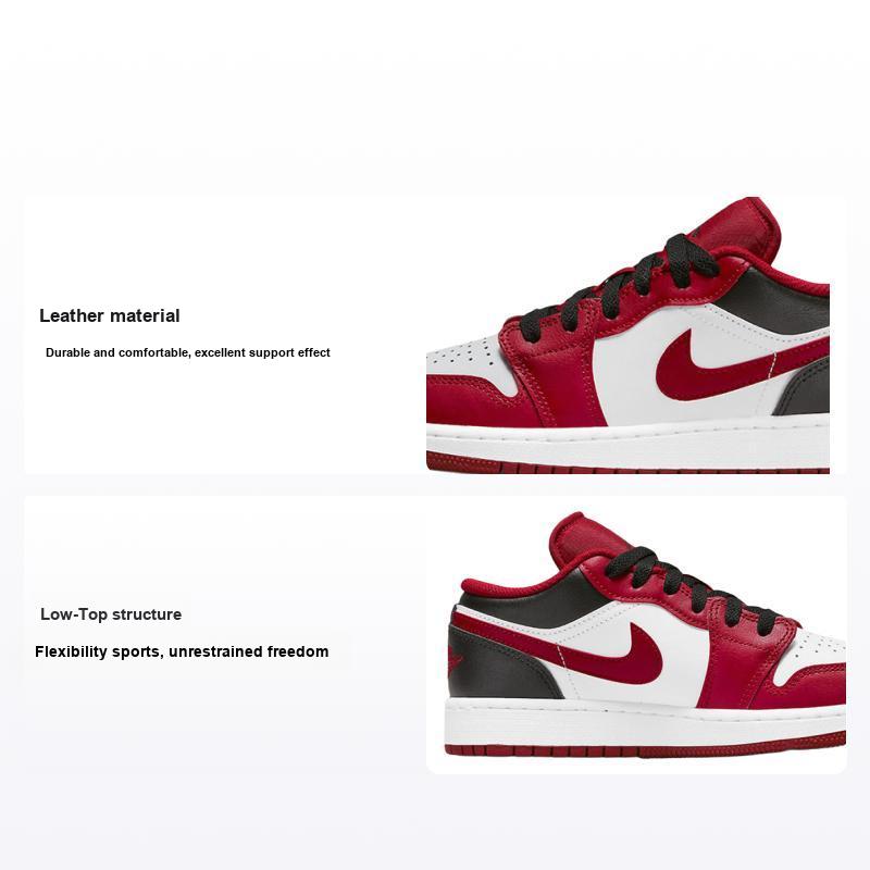 Детские кроссовки Air Jordan 1 Low GS Reverse Black Toe Red White Gym-Red 553560-163 38.5
