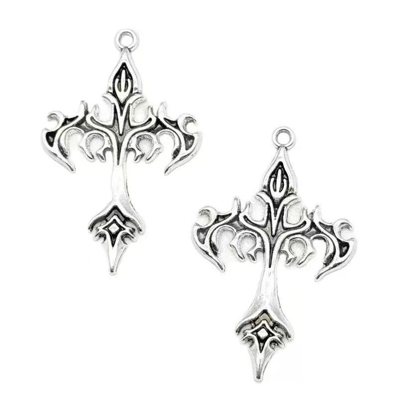 Abalorios de Cruz de Aleación y Accesorios para Llaveros para Joyería DIY