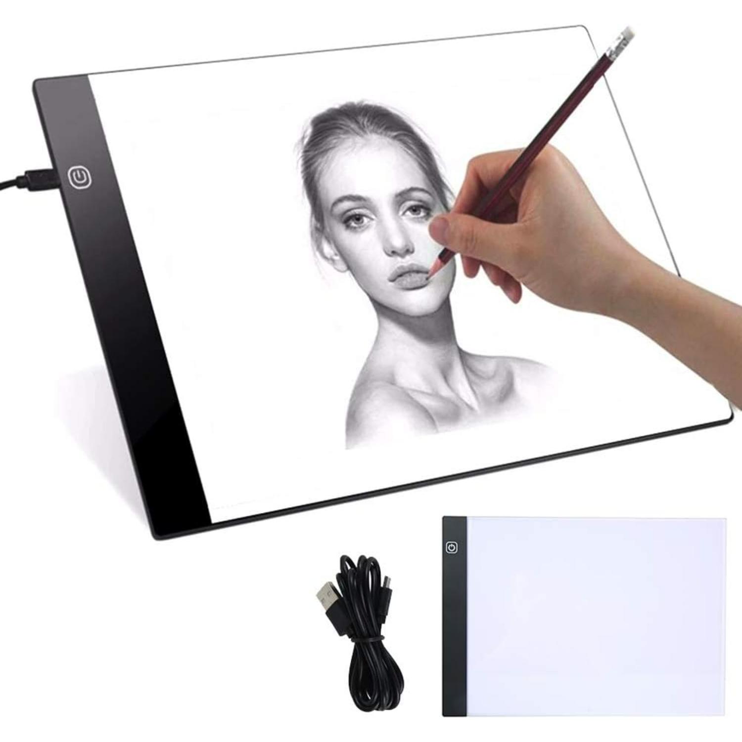 Light Box Drawing A4 LED Light Pad,Ultra-Thin Adjustable Brightness Light Box,Rechargeable Light Up Tracing Pad,Light Pad for Diamond Painting K