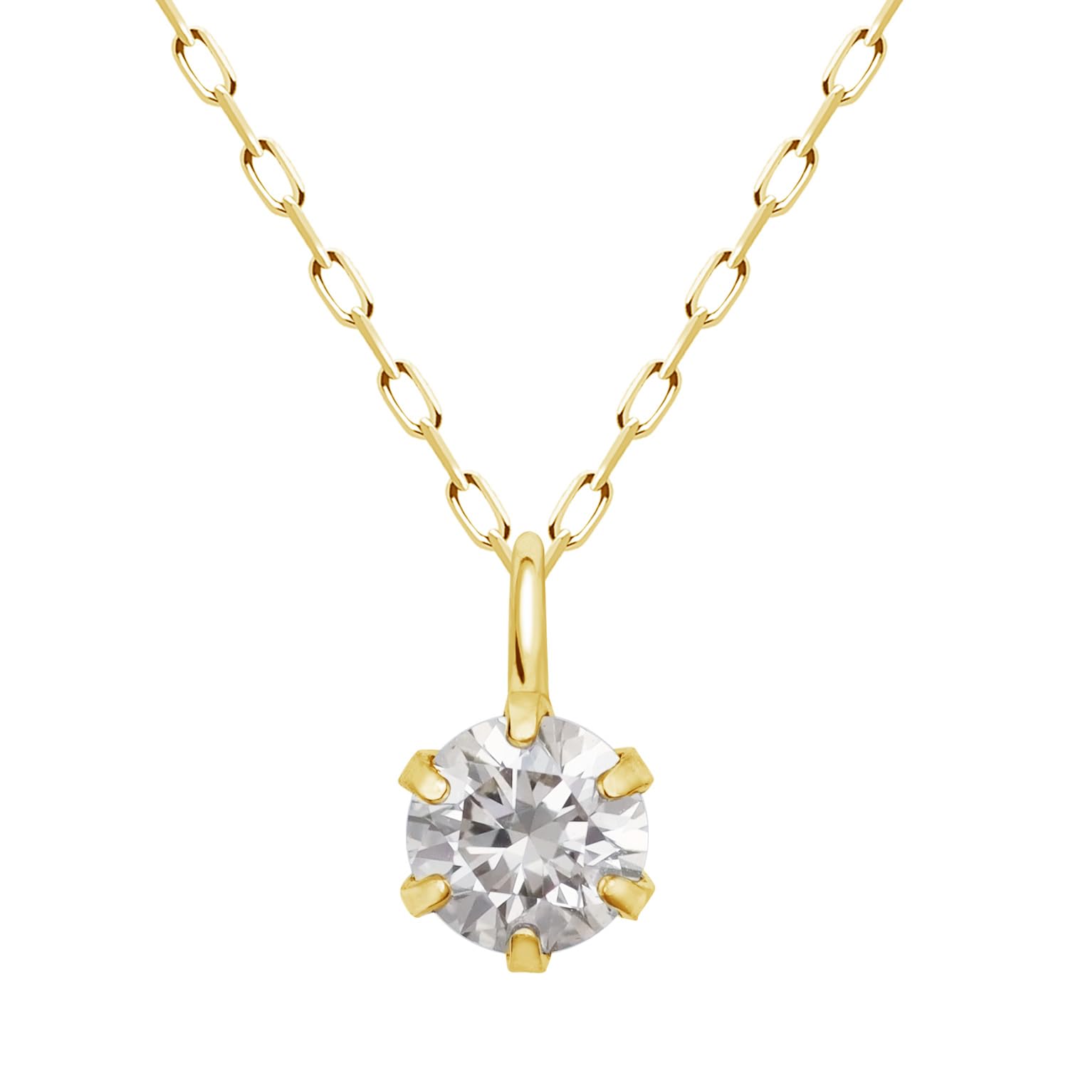 

[Lara Christie] Solitaire Diamond Necklace 0.1ct Single Stone K18 18k Gold lp51-0001-yg