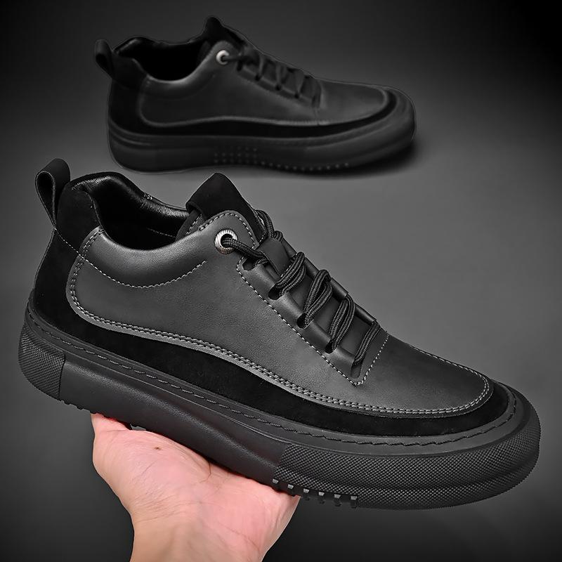 

Мужская обувь 2024 года, новый модный тренд, универсальная обувь на платформе, мужская мягкая подошва, легкая, роскошная спортивная и повседневная обувь 38 чёрный