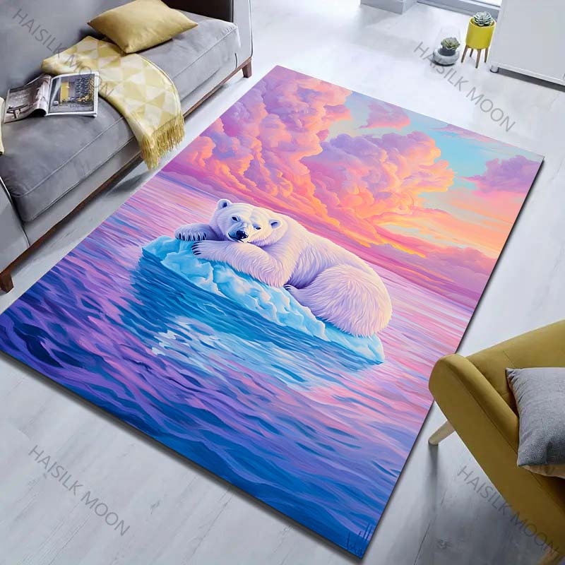 

Multiple sizes Polar Bear Artistic Pattern Carpet for Living Room Bedroom Sofa Home Decor Non-slip Floor Mat Luxury Gift 40cm x 60cm