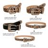 Subculture Belt for Women Vintage Engraved Buckle Jeans Belt Punk Leopard Waistband for Pants Dress Y2K Waist Decors