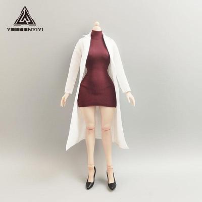 1/6 Scale High Neck Trench Coat & Base Layer Set for 12" Action Figures & BJD Dolls, Undyed