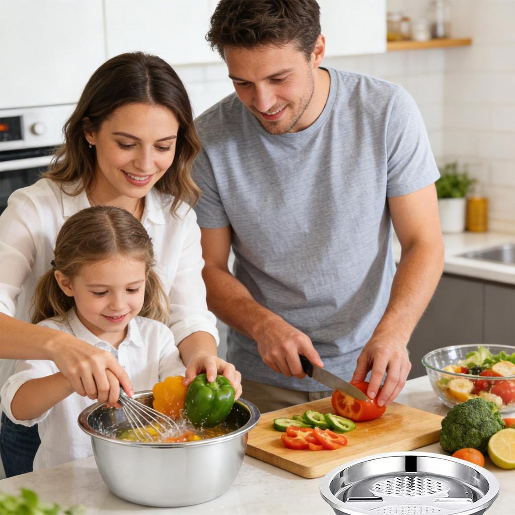 Metal Mixing Bowls Stainless Steel Shredding Basin Shredding Mixing Bowls for Baking for Serving Rinsing Food Storage Salad