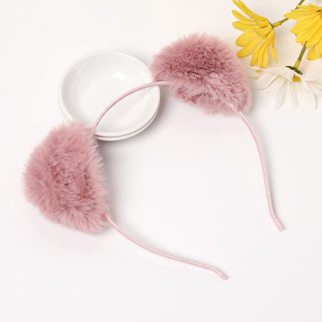 Fashion Fox Cat Ear Hair Band Popular Plush Cat Ear Headband Black White Soft Hairband with Bells Party Cosplay Hair Accessories