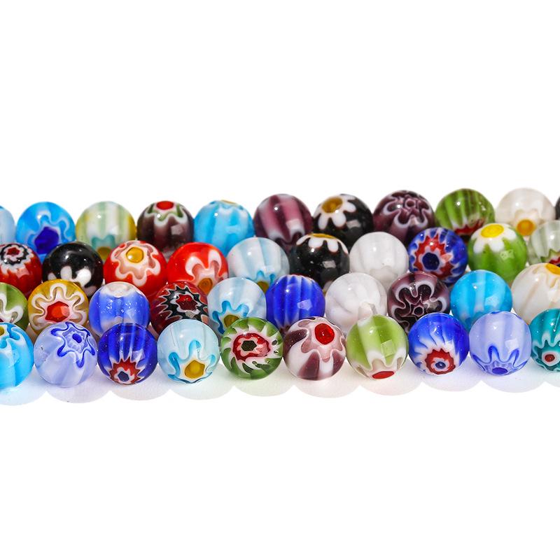 Millefiori Glass Flower Bead Bracelet - DIY Jewelry Crafts
