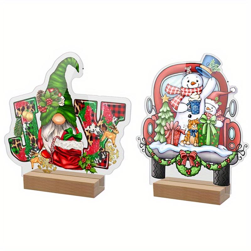 

2pcs Christmas acrylic tabletop table, Santa Claus snowman dwarf decoration, Christmas gifts, Christmas party decoration supplies 2pcs