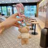New Cartoon Plush Bear Loss Wristband Bag Charms Cute Keychains for Women Handbags,Backpacks,Wallet Bag Charm