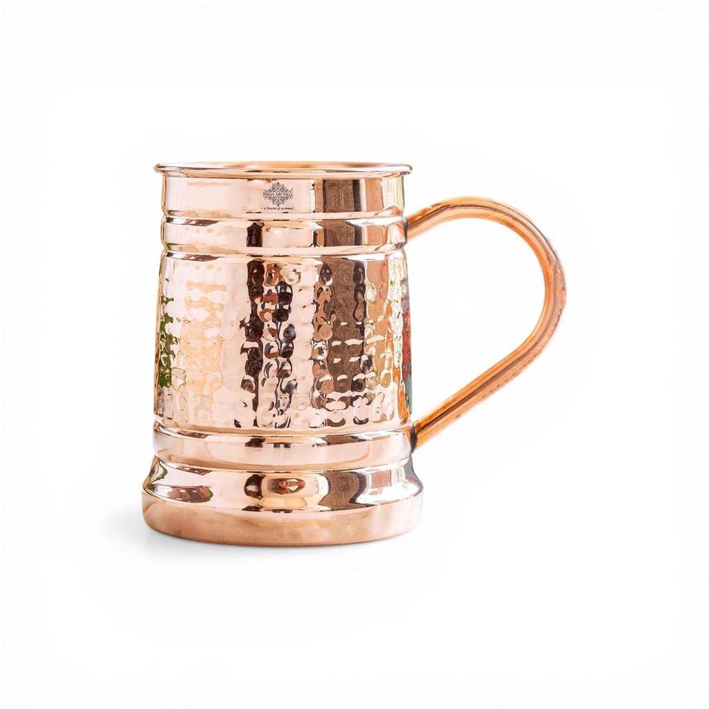Hammered Pure Copper Big Moscow Mule Mug Cup, Drinkware & Barware, Hotel Restaurant, 600 ML
