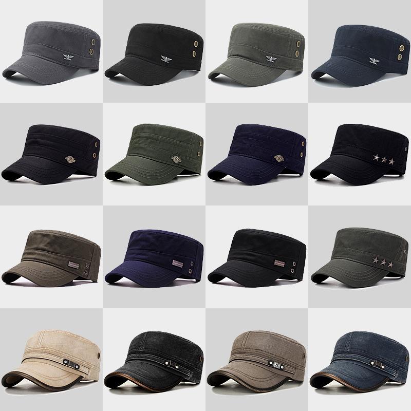 "Men's Korean Military Cap: Breathable, Casual, Unisex Flat Cap for All Seasons"