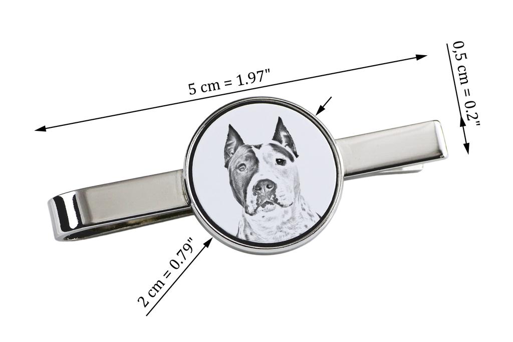 American Staffordshire Terrier, Amstaff - tie clip with a dog, personalized tie clip, a unique gift for a man from the Art-Dog brand