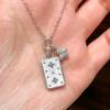Vintage Four Leaf Clover Double Sided Brushed Pendant Necklace Fashion Luxury Diamond Inlaid Gold Pendant For Women
