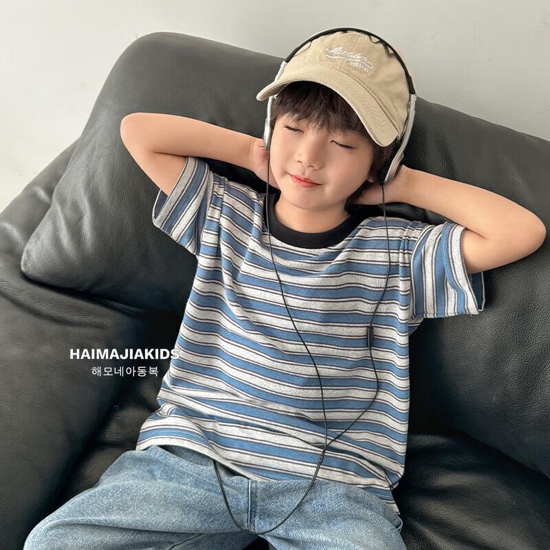 Boys  Striped Short Sleeve Summer T-Shirt 160