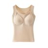 Women Sleeveless Thermal Tank Top with Built-in Bra Fleece Lined Warm Base Layer Tunic Camisole Undershirt for Cold Weather