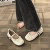 [Ushilai] French Mary Jane Shallow Mouth Single Shoes Women's Spring 2025 New Pearl Evening Wind Loafers