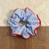 Scrunchies Headband Red Edge Blue Striped Hair Ties Temperament Sweet Elastic Hair Band Girls Hair Accessories Women School Bows